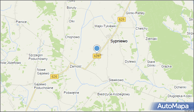 mapa Kolonia Sypniewo, Kolonia Sypniewo na mapie Targeo